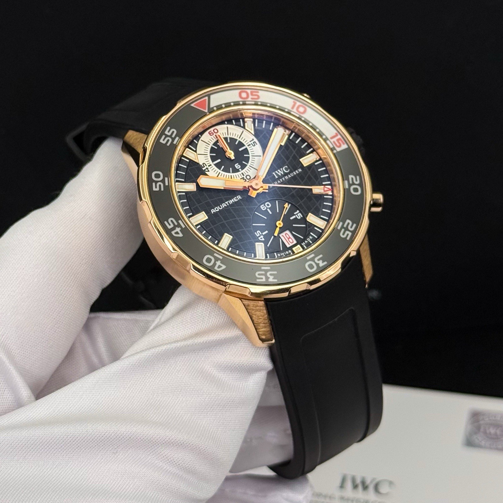 IWC Aquatimer IW376903 Flyback Chronograph 44mm 18K Rose Gold Box Papers
