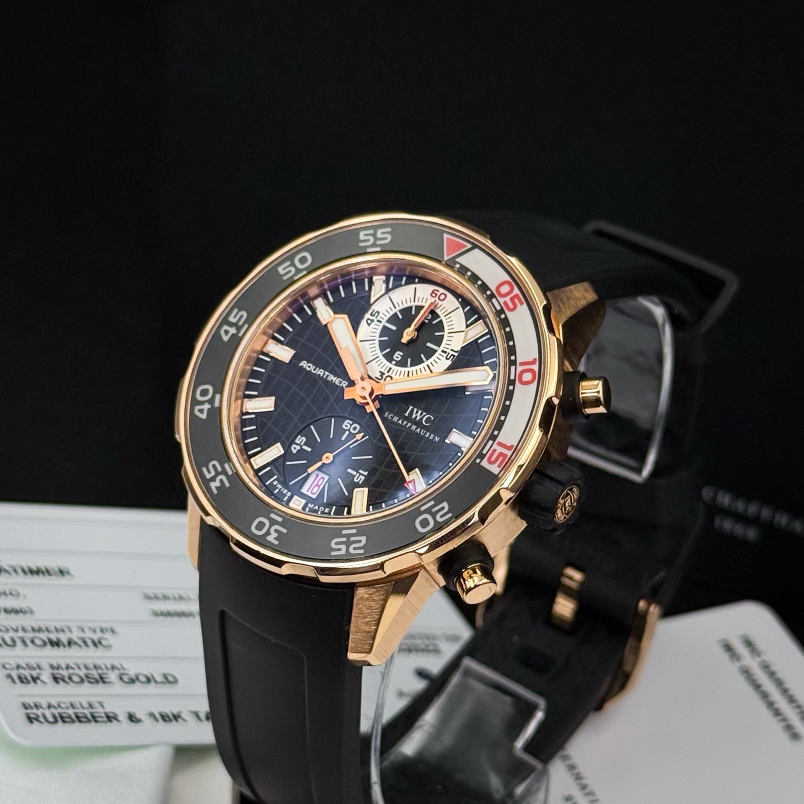 IWC Aquatimer IW376903 Flyback Chronograph 44mm 18K Rose Gold Box Papers - Image 5