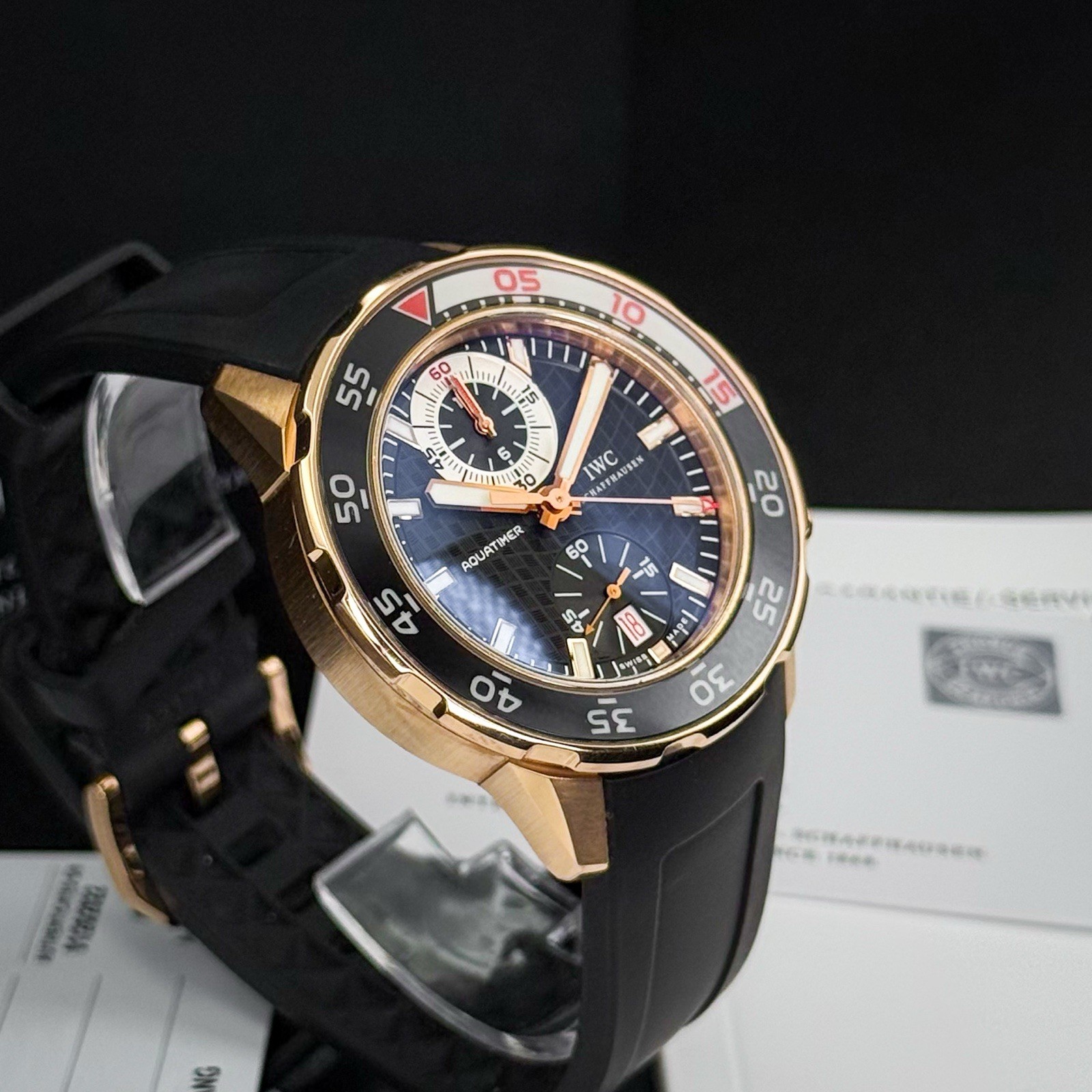 IWC Aquatimer IW376903 Flyback Chronograph 44mm 18K Rose Gold Box Papers - Image 6