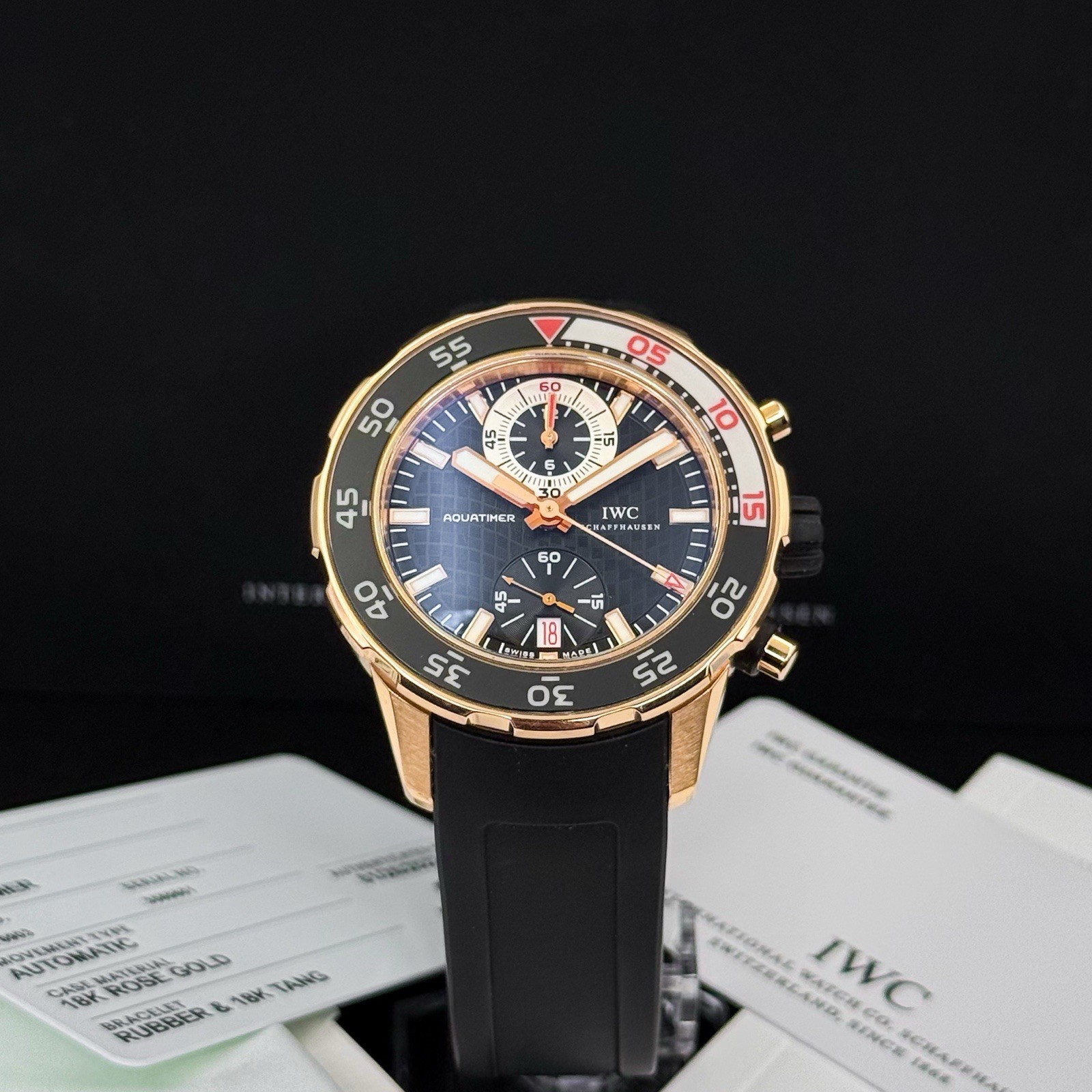 IWC Aquatimer IW376903 Flyback Chronograph 44mm 18K Rose Gold Box Papers - Image 7