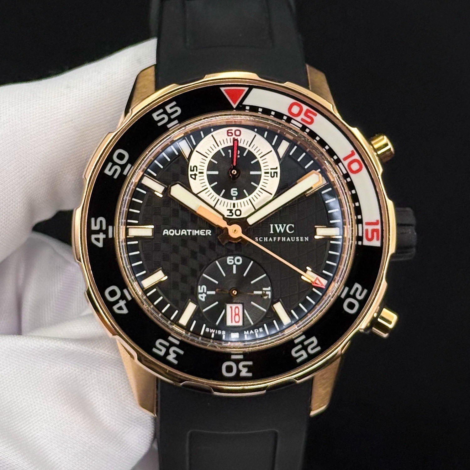 IWC Aquatimer IW376903 Flyback Chronograph 44mm 18K Rose Gold Box Papers - Image 9