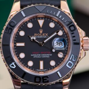 Rolex Yacht-Master BLACK 18K Rose Gold OYSTERFLEX Rubber Everose 40mm 116655