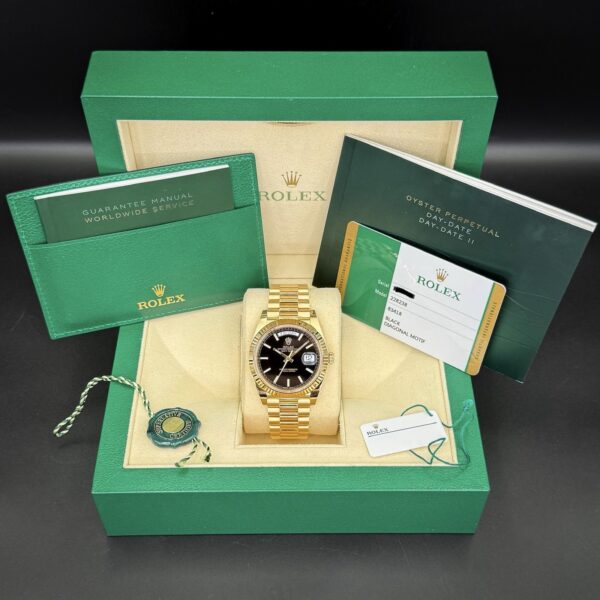 Rolex Day-Date 40mm Black Motif Dial 18k Gold President - 228238 - Image 21