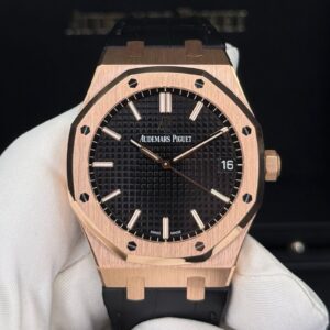 Audemars Piguet Royal Oak Rose Gold 41 15500OR Black Dial Mens Watch
